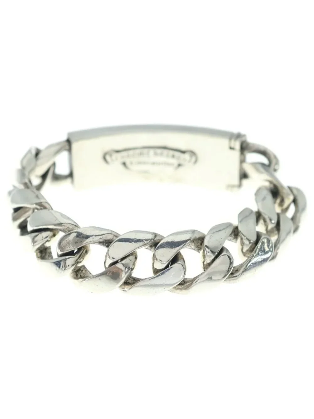 Chrome Hearts ID Floral Cross ID Classic Link Bracelet Silver